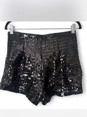 Black Sequin Party Shorts
